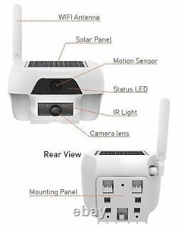 Solar Powered Wireless Outdoor WIFI IP Surveillance Security Camera Night Vision