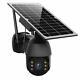 Solar Powered Wireless Security Camera Outdoorenster Pan Tilt Wifi Home Smart
