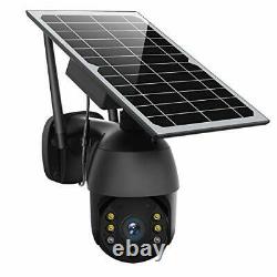 Solar Powered Wireless Security Camera OutdoorENSTER Pan Tilt WiFi Home Smart
