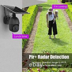 Solar Powered Wireless Security Camera Outdoor, Pan Tilt WiFi Home Smart Cam