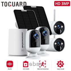 Solar Powered Wireless Security Camera System Home with Base Station App Alert