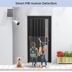 Solar Powered Wireless Security Camera System Home with Base Station App Alert