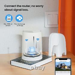 Solar Powered Wireless Security Camera System Home with Base Station App Alert