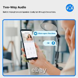 Solar Powered Wireless Security Camera System Home with Base Station App Alert
