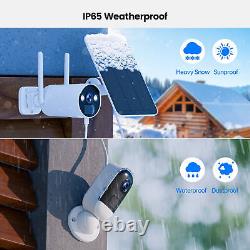 Solar Powered Wireless Security Camera System Home with Base Station App Alert