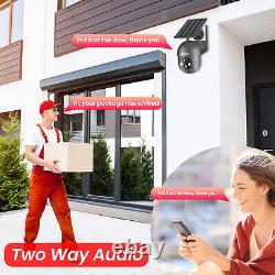 Solar Security Camera Battery Powered Wireless System Wifi Outdoor Pan/Tilt Home