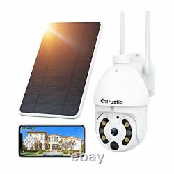 Solar Security Camera Outdoor, Wireless 360° PTZ Camera 1080P WiFi Home