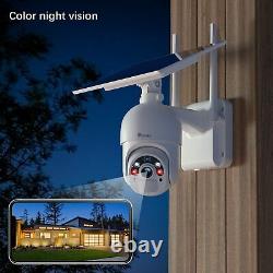 Solar Security Camera Outdoor Wireless WiFi, Ctronics Pan Tilt Home PTZ Camera