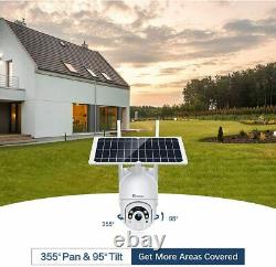 Solar Security Camera Outdoor Wireless WiFi, Ctronics Pan Tilt Home PTZ Camera