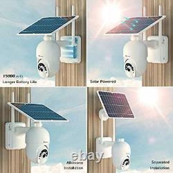 Solar Security Camera Outdoor Wireless WiFi Ctronics Pan Tilt Home PTZ Securi