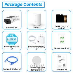 Solar Security Cameras Wireless Outdoor 4MP Home Security System No Monthly Fee
