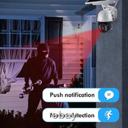 Solar Wifi Outdoor Pan/Tilt Home Security Camera System Wireless Auto Tracking