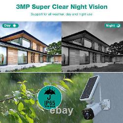 Solar Wireless Security Camera System 4 Cameras + Base Station for Home Outdoor