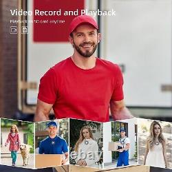 TMEZON 2MP Video Doorbell Home Security Intercom Door Chime 2x7' Monitor Camera