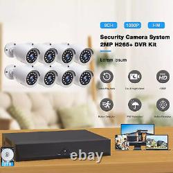 TOGUARD 8CH DVR 1080P CCTV Security Camera System Outdoor Home Bullet Camera