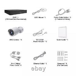 TOGUARD 8CH DVR 1080P CCTV Security Camera System Outdoor Home Bullet Camera