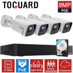 TOGUARD 8MP Audio PoE Security Camera System 8CH H. 265+ NVR Home Surveillance