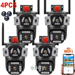 Triple Lens 9MP WiFi IP Camera Wireless Outdoor CCTV PTZ Home Security IR Cam