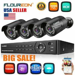 US 8CH 1080P AHD DVR CCTV 3000TVL Camera Home Security System Surveillance Kit