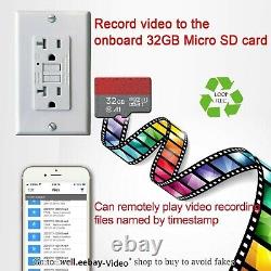 Upgrade! Wall AC HD wireless security camera GFCI socket is fully functional