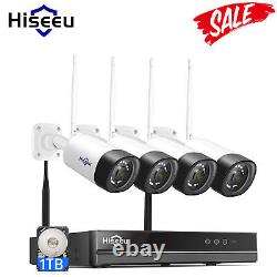 Used Hiseeu 10CH NVR Outdoor Home CCTV 3MP HD Security Camera System Audio Kit