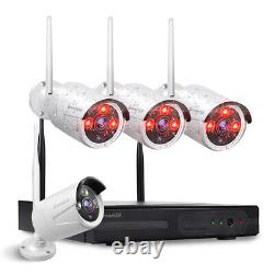WIFI Home Security Camera System Outdoor Wireless CCTV 8CH 2MP NVR IR Night