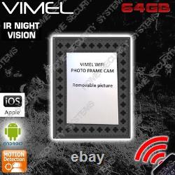 WIFI Photo Frame Hidden Camera 64GB Home Security LIVE Night Vision Spy