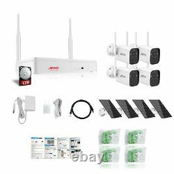 WiFi Home Outdoor Security Camera System Wireless Solar & Battery Powered Audio