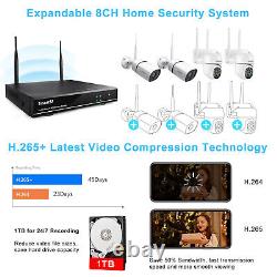 Wifi Wireless Home Security Camera System Outdoor Audio 8CH NVR HD 3MP CCTV Kit