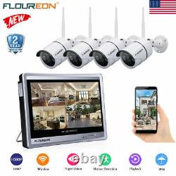 Wireless 12 Monitor 1080P WIFI NVR Home Outdoor IP Security Camera System Audio