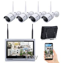 Wireless 12 Monitor 1080P WIFI NVR Home Outdoor IP Security Camera System Audio