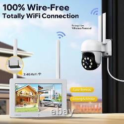 Wireless 360° PTZ Home Security Camera System Outdoor With 7Touch Monitor 32GB