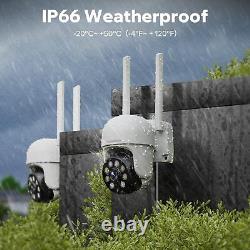 Wireless 360° PTZ Home Security Camera System Outdoor With 7Touch Monitor 32GB