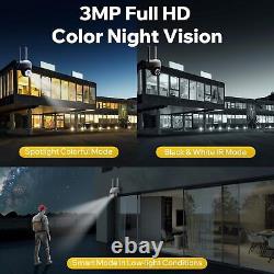 Wireless 360° PTZ Home Security Camera System Outdoor With 7Touch Monitor 32GB