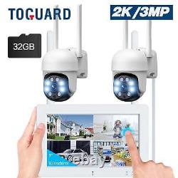 Wireless 360° PTZ Home Security Camera System Outdoor With 7Touch Monitor 32GB
