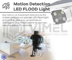 Wireless 4G Home Flood Light Security Solar Camera IR Night Vision