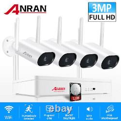 Wireless Audio Home Security Camera System 3MP WiFi CCTV With 12Monitor NVR 1TB