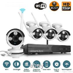 Wireless Home Office Security System WiFi CCTV NVR Outdoor IP 4 Camera Kit 1080P