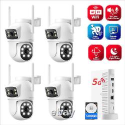 Wireless IP Security Camera System Home Outdoor Wifi Dual Lens Cam 10CH NVR 5Ghz