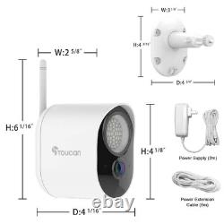 Wireless Outdoor Smart Plug-In Security Camera with Wi-Fi Night Vision White