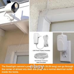 Wireless Outdoor Smart Plug-In Security Camera with Wi-Fi Night Vision White