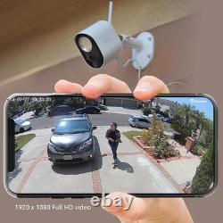 Wireless Outdoor Smart Plug-In Security Camera with Wi-Fi Night Vision White