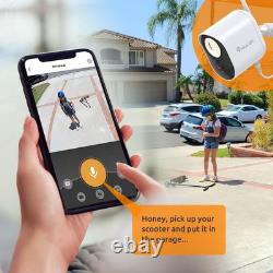 Wireless Outdoor Smart Plug-In Security Camera with Wi-Fi Night Vision White