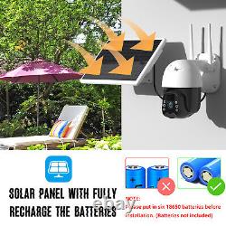Wireless Security Camera 1080P PTZ Outdoor Home Battery Pan Tilt & Solar Panel