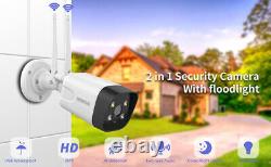 Wireless Security Camera, 3.0MP Home Surveillance Camera with Floodlights