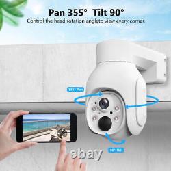 Wireless Security Camera Home WiFi 10CH NVR 4MP PTZ Solar Battery System Outdoor