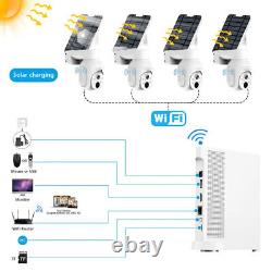 Wireless Security Camera Home WiFi 10CH NVR 4MP PTZ Solar Battery System Outdoor