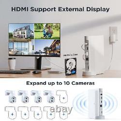 Wireless Security Camera Home WiFi 10CH NVR 4MP PTZ Solar Battery System Outdoor