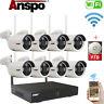 Wireless Security Camera System 4/8ch Hd 1080p 1tb Hdd Cctv Wifi Kit Nvr Outdoor