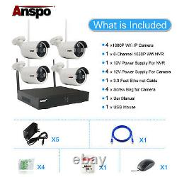 Wireless Security Camera System 4/8CH HD 1080P 1TB HDD CCTV WIFI Kit NVR Outdoor